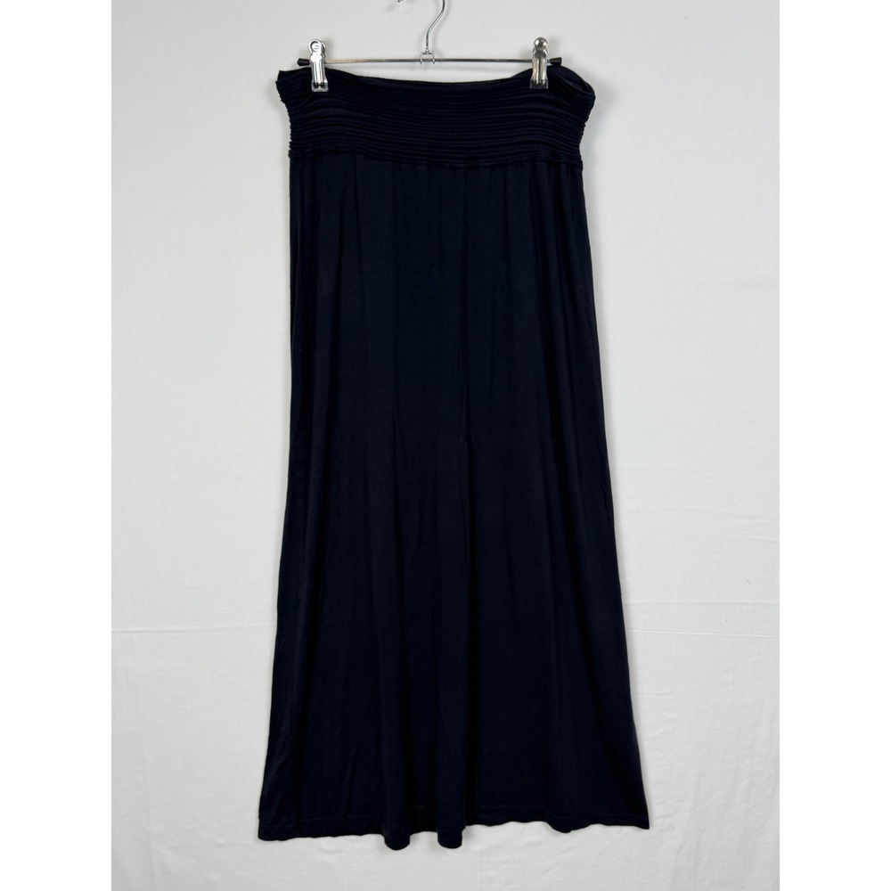 Max Studio Women Skirt Small Navy Blue Pintuck Pleated Waist Maxi 4701T19